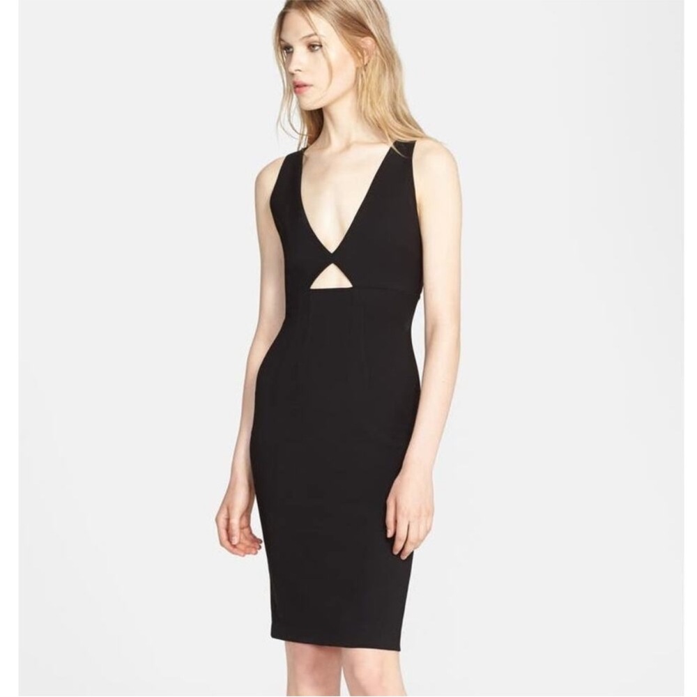 Alice + Olivia 'Yve' Cutout Sleeveless Black Sheath Dress Size 6